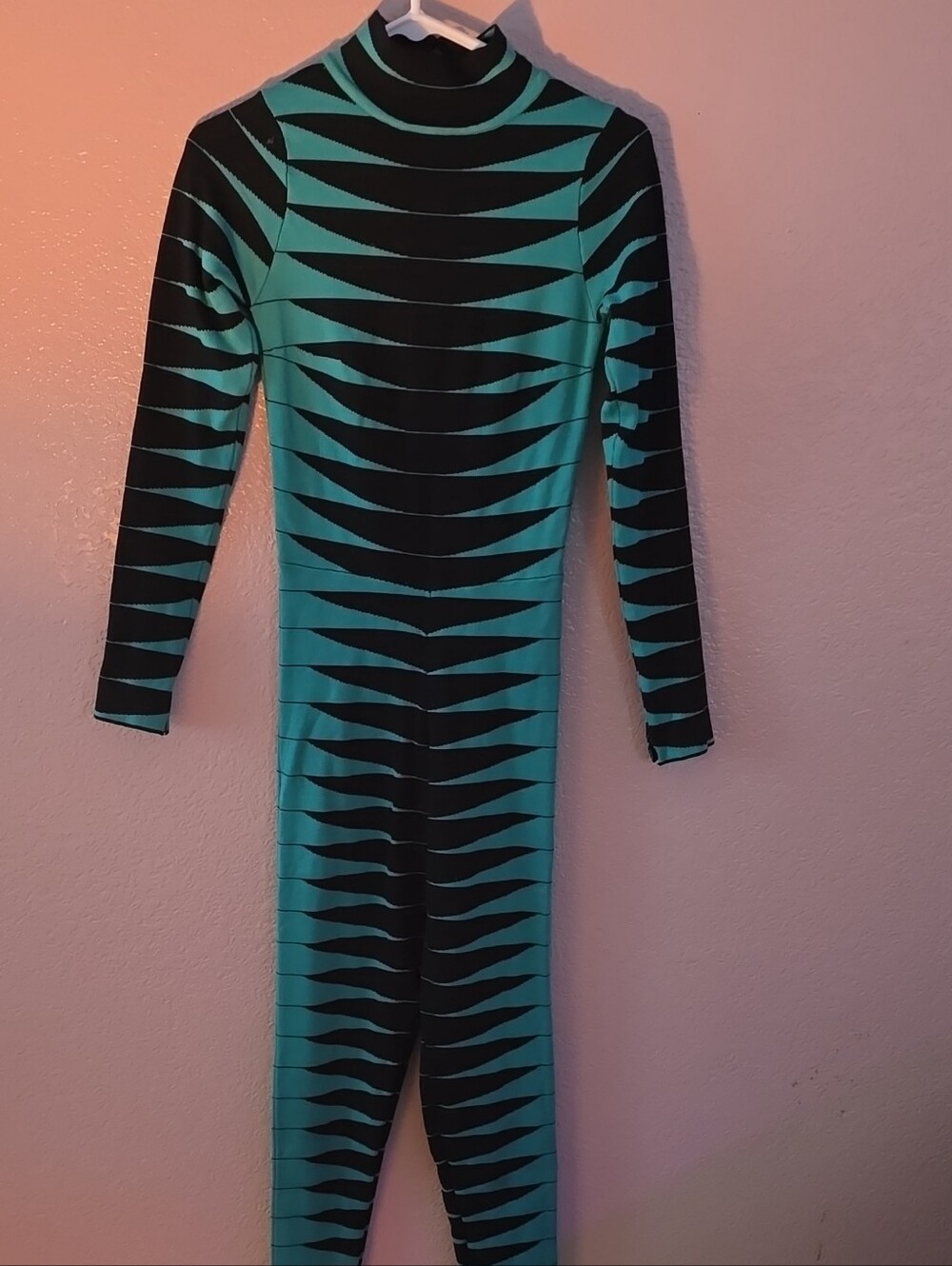Fashion Nova Teal and Black Striped Kids One-Piece Bodysuit